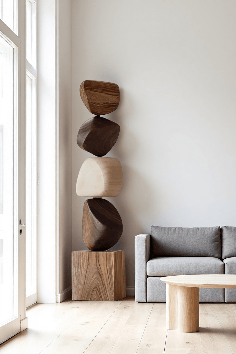 Tall Abstract Wood Sculpture Art Large Wooden Sculptures For The Home 