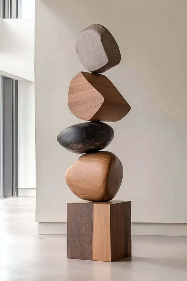Tall Abstract Wood Sculpture Art Large Wooden Sculptures For The Home 