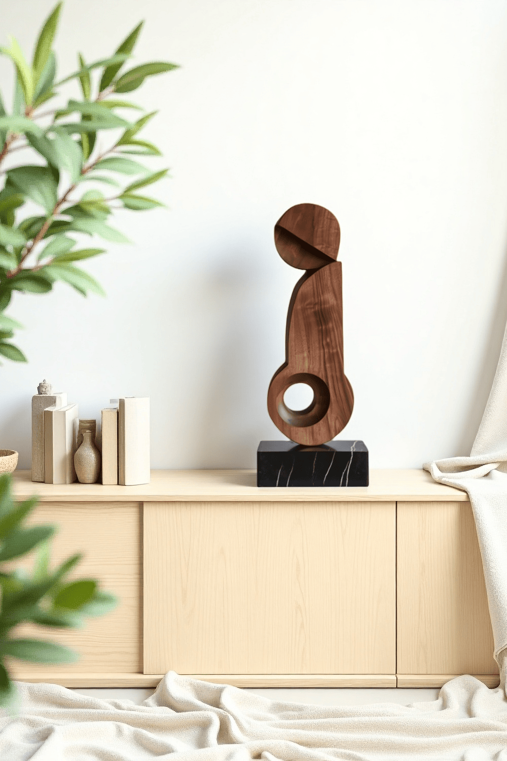 Wood Sculpture Hand Carved Abstract Wooden Sculpture Art Wood Carving