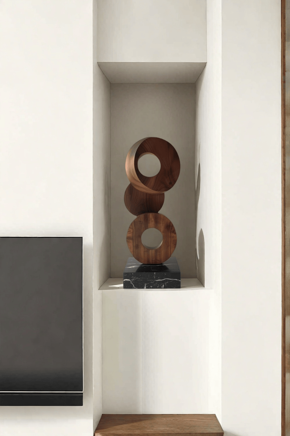 Wood Sculpture Hand Carved Abstract Wooden Sculpture Art Wood Carving