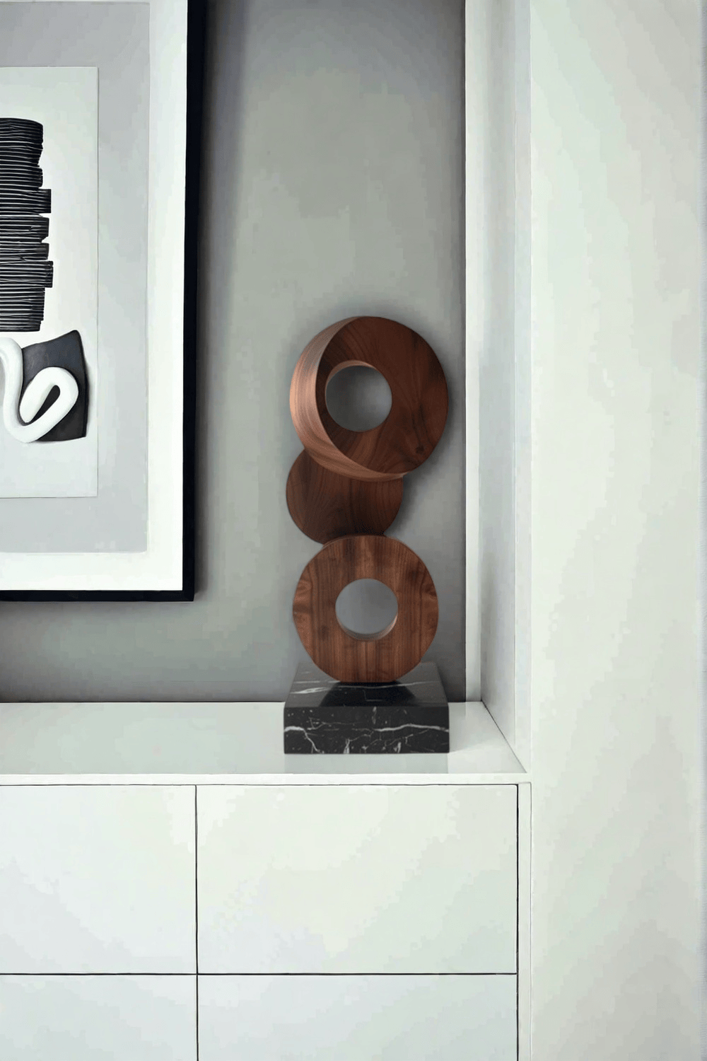Wood Sculpture Hand Carved Abstract Wooden Sculpture Art Wood Carving