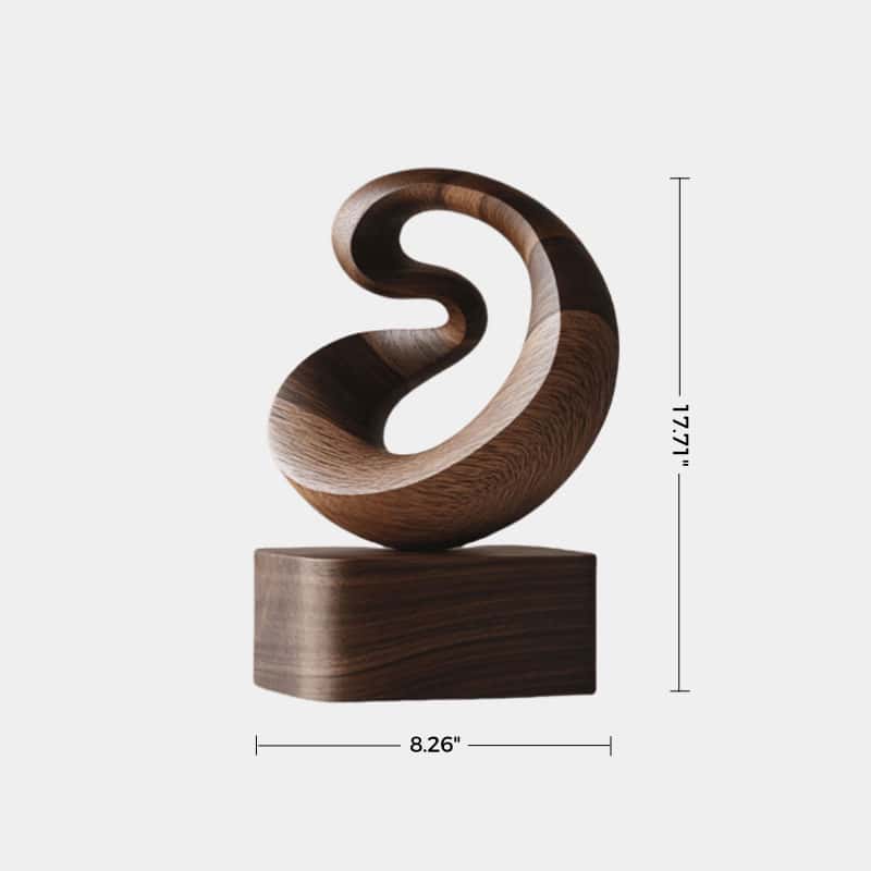 Modern Abstract Wooden Carving Hand Carved Wooden Sculpture Wood Art