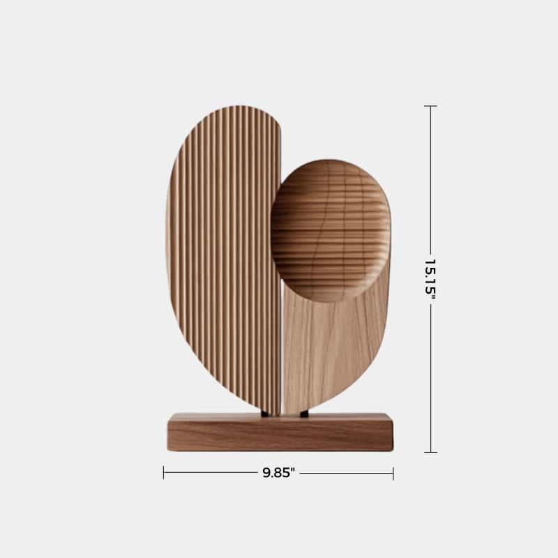 Modern Minimalist Abstract Wood Sculpture Hand Carved Wooden Sculpture