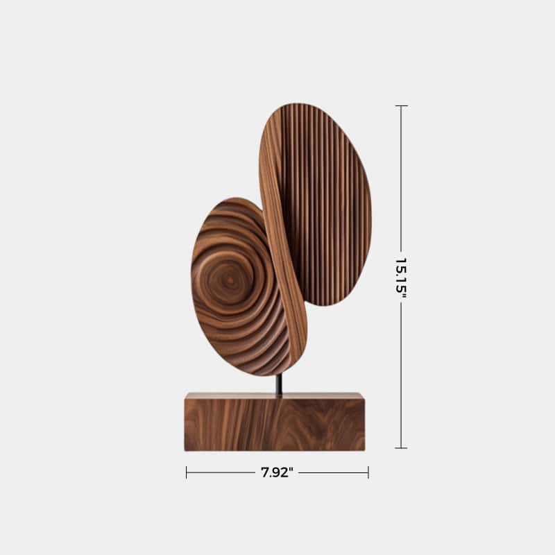 Modern Minimalist Abstract Wood Sculpture Hand Carved Wooden Sculpture