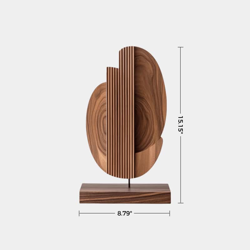Modern Minimalist Abstract Wood Sculpture Hand Carved Wooden Sculpture