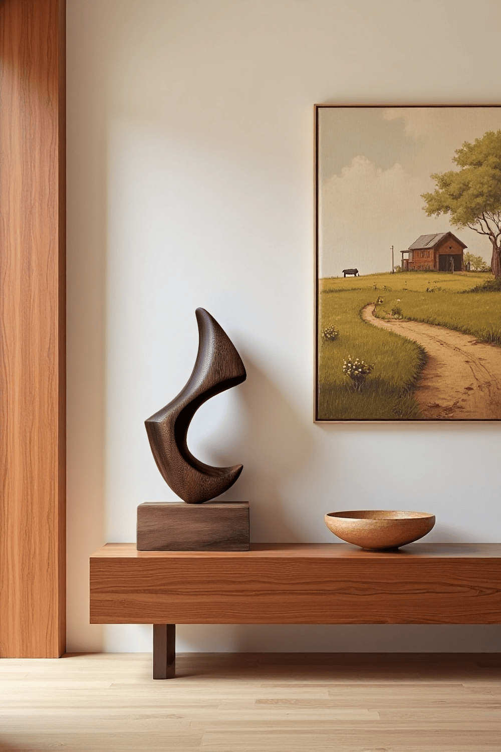 Modern Abstract Handmade Wooden Sculptures Minimalist Wood Art Decor