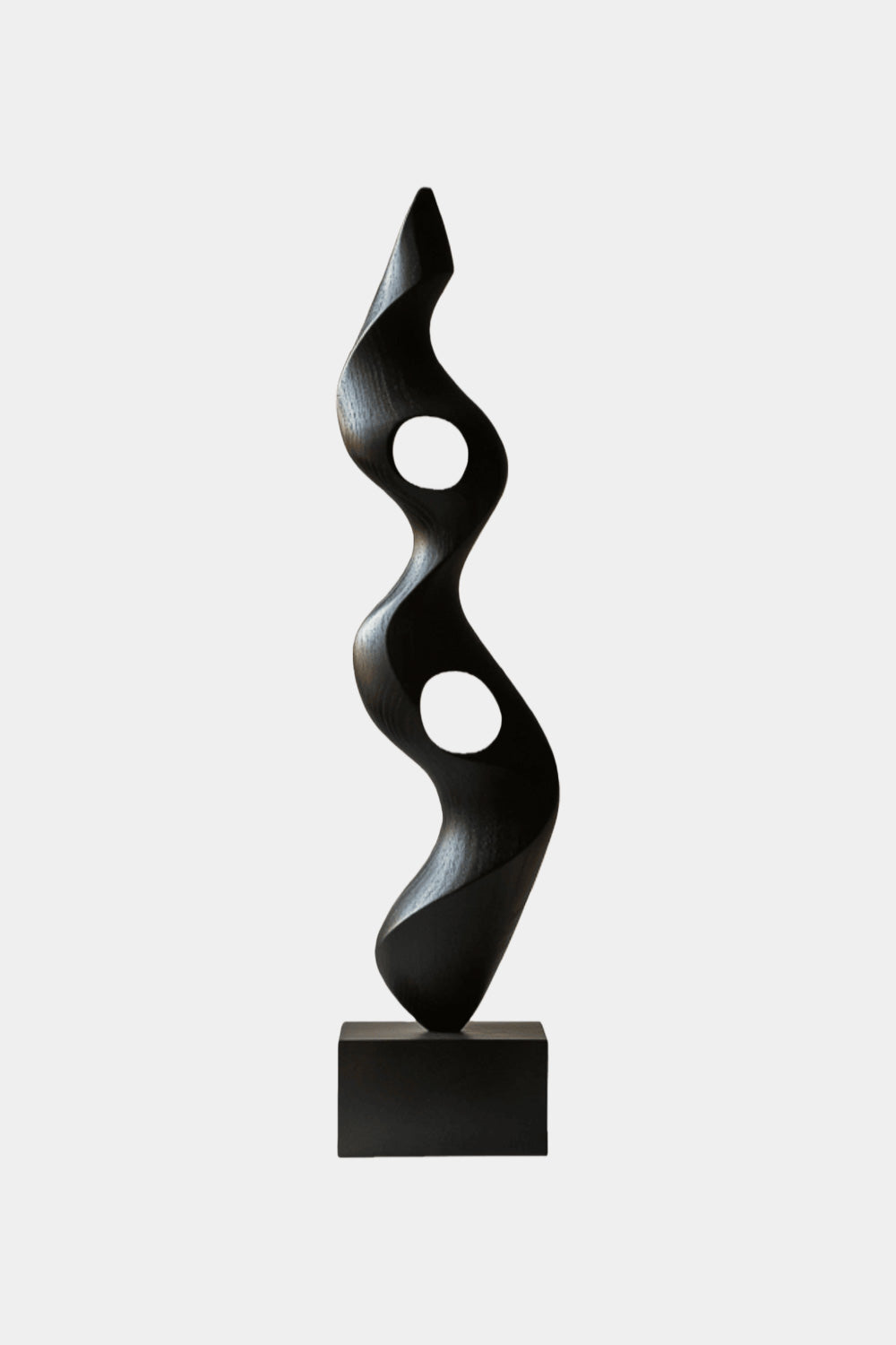 Large Modern Black Wooden Sculpture Abstract Handmade Floor Art Décor