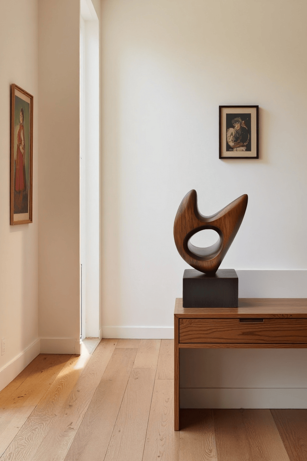 Modern Abstract Wooden Table Sculpture Handcrafted Wood Sculptures Art