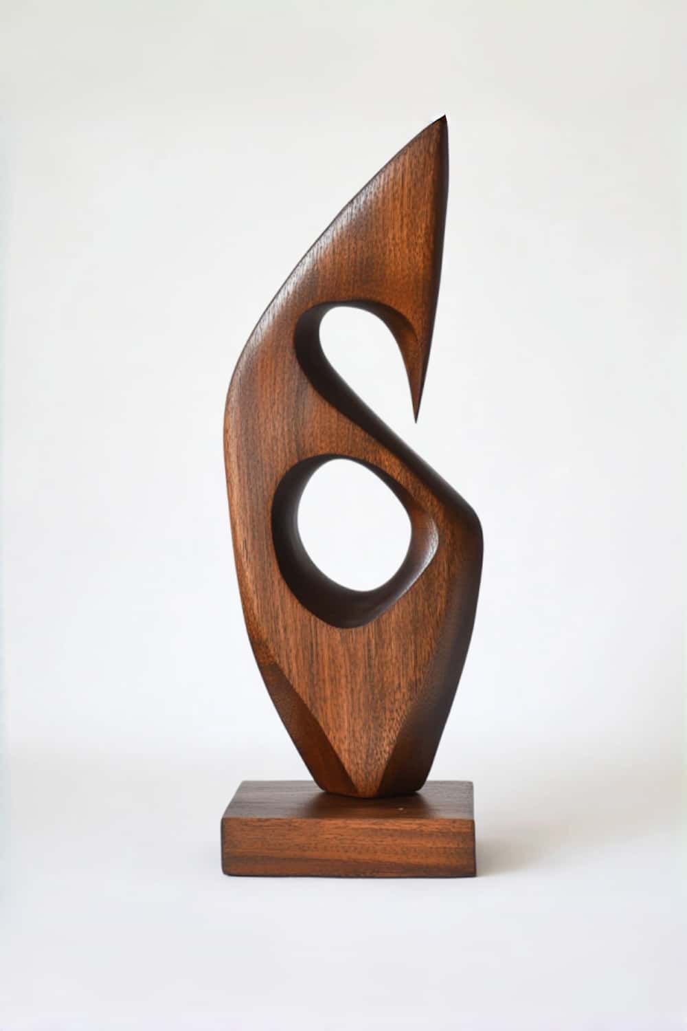 Modern Abstract Wood Sculpture Hand Carved Wooden Art Statue for Home Decor