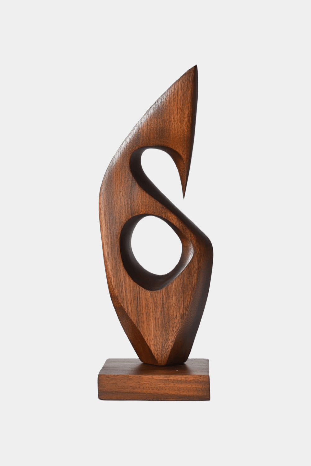Modern Abstract Wood Sculpture Hand Carved Wooden Art Statue for Home Decor