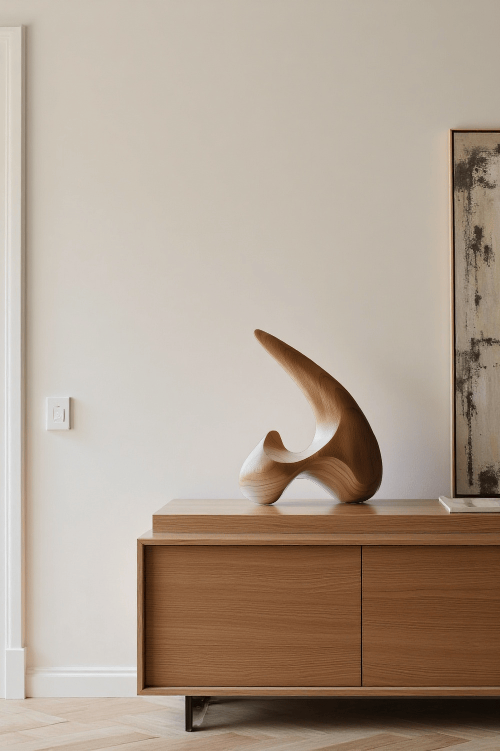 Abstract Wood Sculpture – Handcrafted Wooden Art for Modern Home Decor