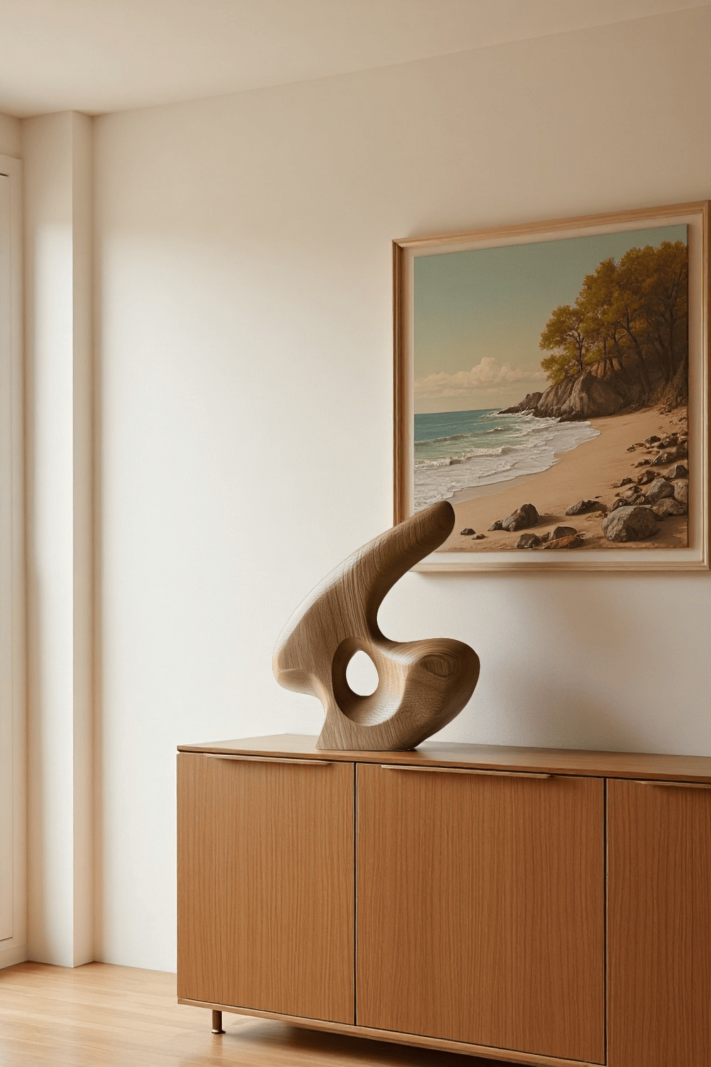 Abstract Wood Sculpture – Handcrafted Wooden Art for Modern Home Decor