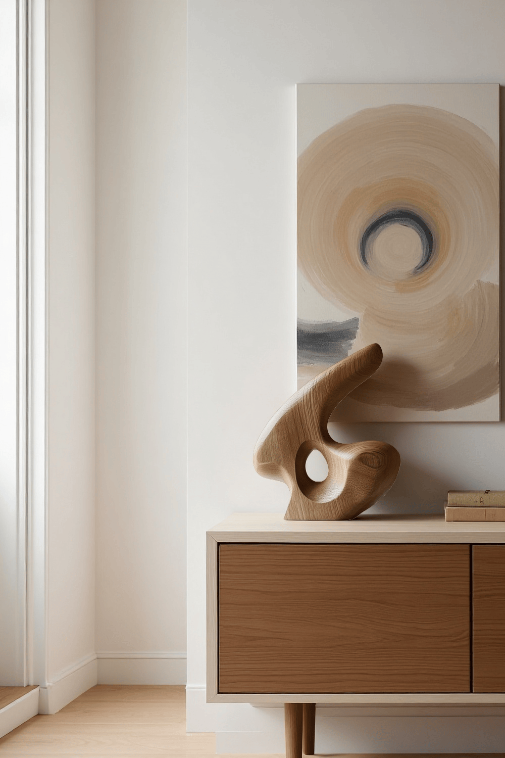 Abstract Wood Sculpture – Handcrafted Wooden Art for Modern Home Decor