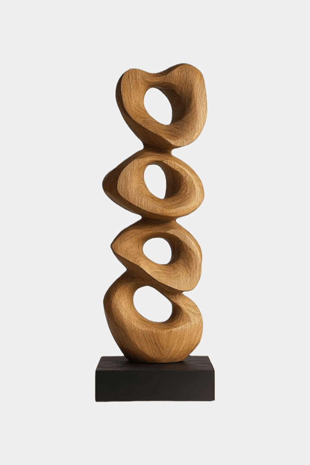 Large Wooden Floor Sculpture Hand Carved Abstract Wood Art Statement