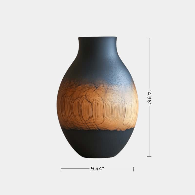 Wood Sculpture Solid Wood Vase Ornaments Hand Carving Art Ornament Wooden Carving Diy Gift Room Decor Home Decor Diy