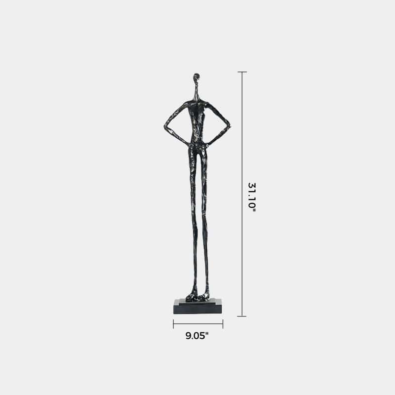 Metal Human Sculpture Metal Figurine Decor Metal Human Figure Statue Art