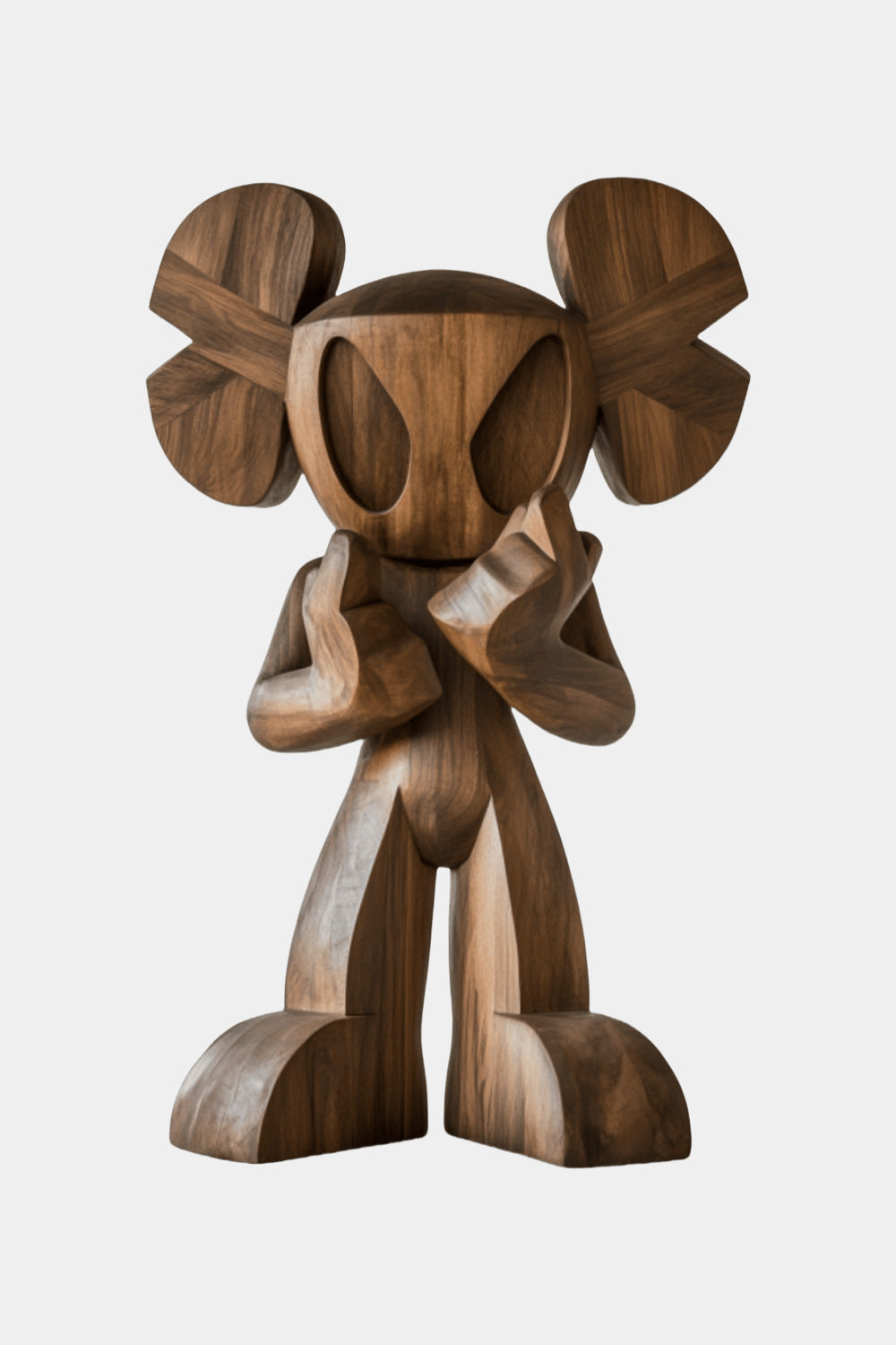 Wooden KAWS Figure Handcrafted Wooden Sculpture Art Modern Home Deco