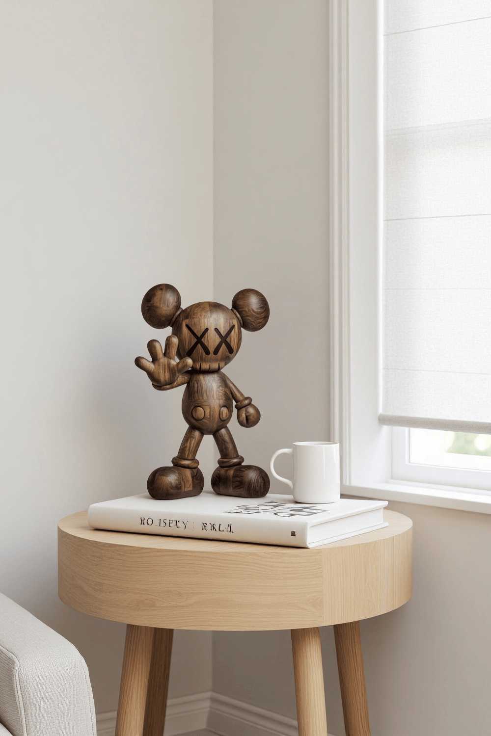 Wooden Kaws Sculpture Wood Kaws Figure Handmade Kaws Wooden Statue Art