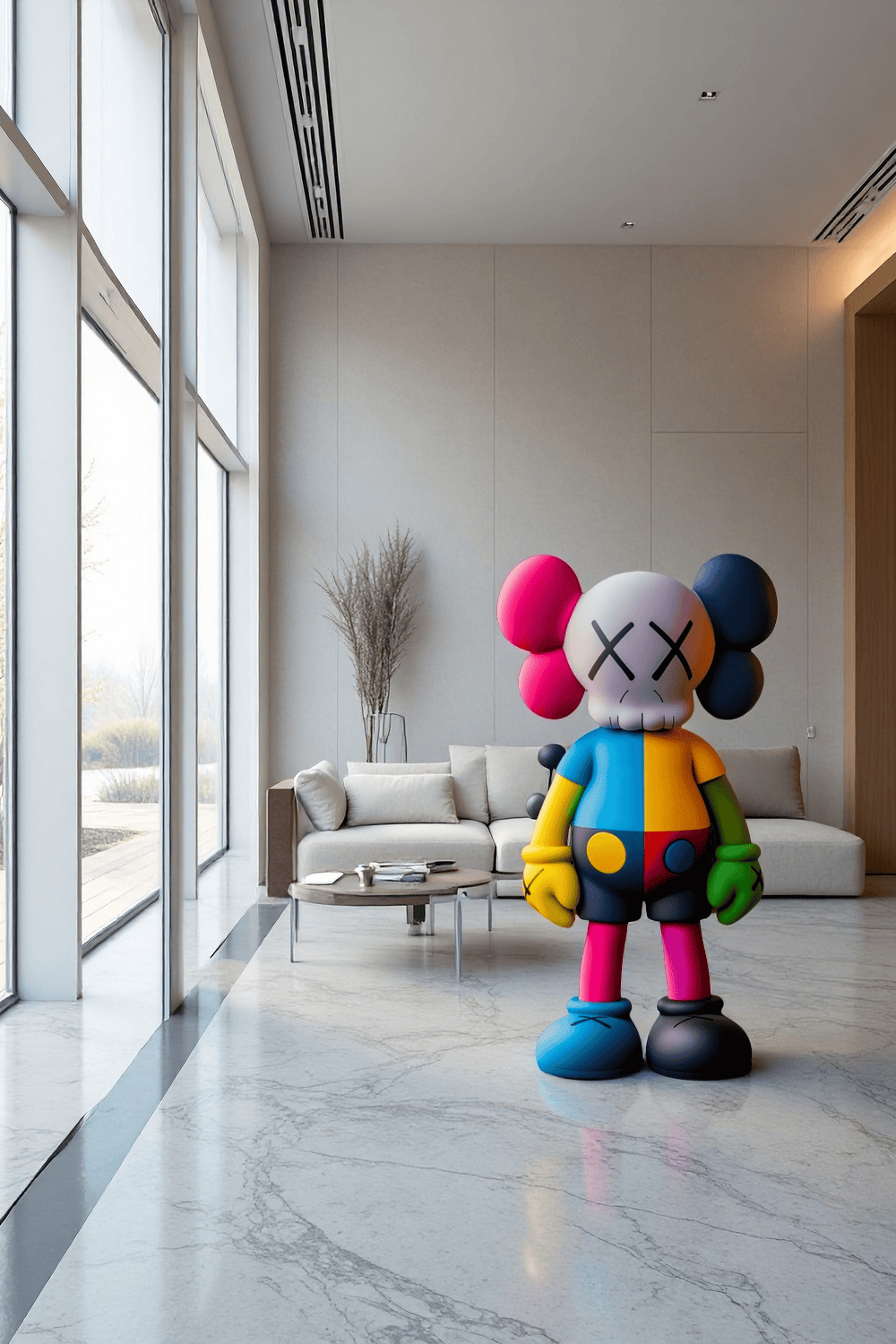 Large KAWS Floor Sculpture Modern KAWS Figure Statue Artistic Decor Art