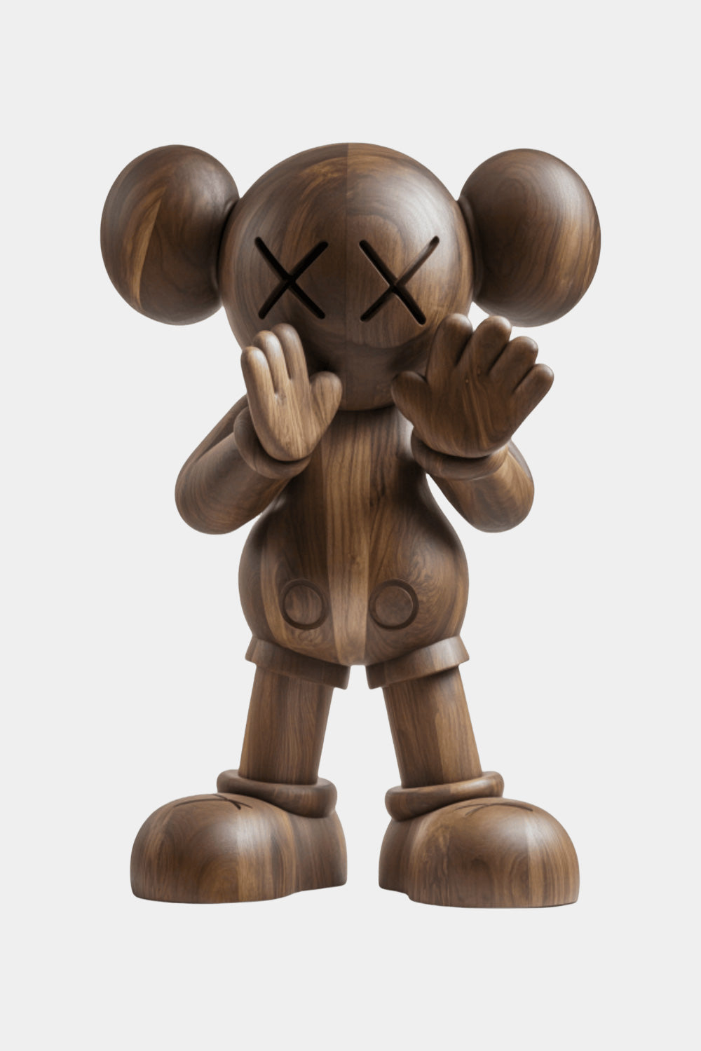 Wooden KAWS Sculpture Modern Wood Sculpture Handmade Wood Art Decor