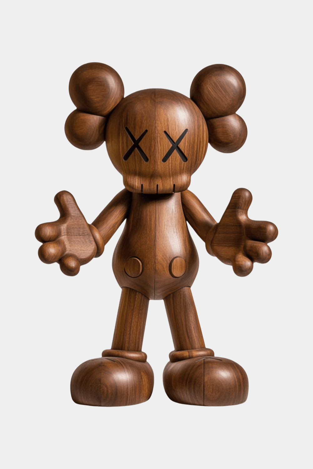 Wooden KAWS Sculpture Modern Wood Sculpture Handmade Wood Art Decor