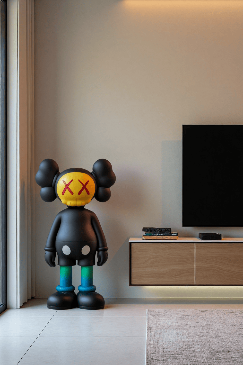 Large KAWS Floor Sculpture Modern KAWS Figure Statue Artistic Decor Art