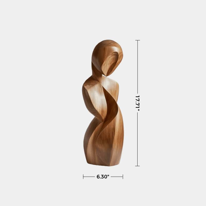 Handcrafted Wooden Abstract Figure Contemporary Human Form Statue Natural Wood Decor