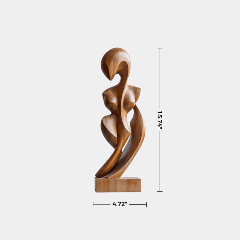 Handcrafted Wooden Abstract Figure Contemporary Human Form Statue Natural Wood Decor