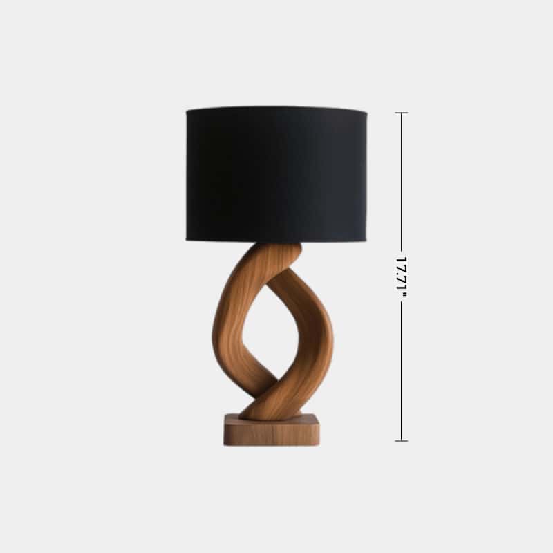 Handcrafted Wood Desk Lamp Handmade Abstract Wooden Lamp Wood Art Table Lighting