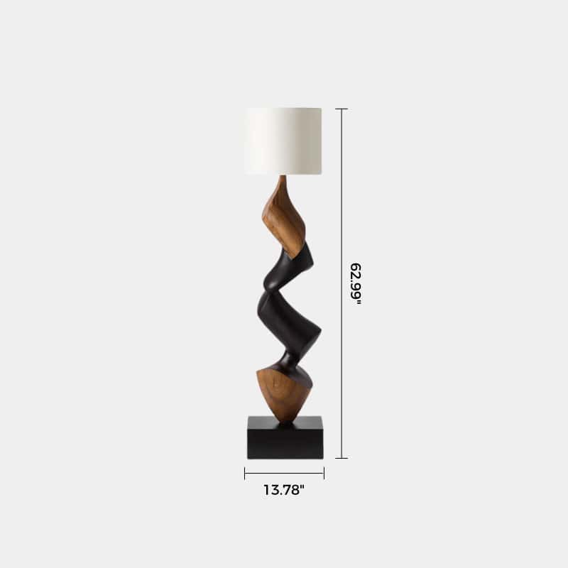 Handcrafted Large Wooden Art Floor Lamp Home Decor Wood Standing Lamp